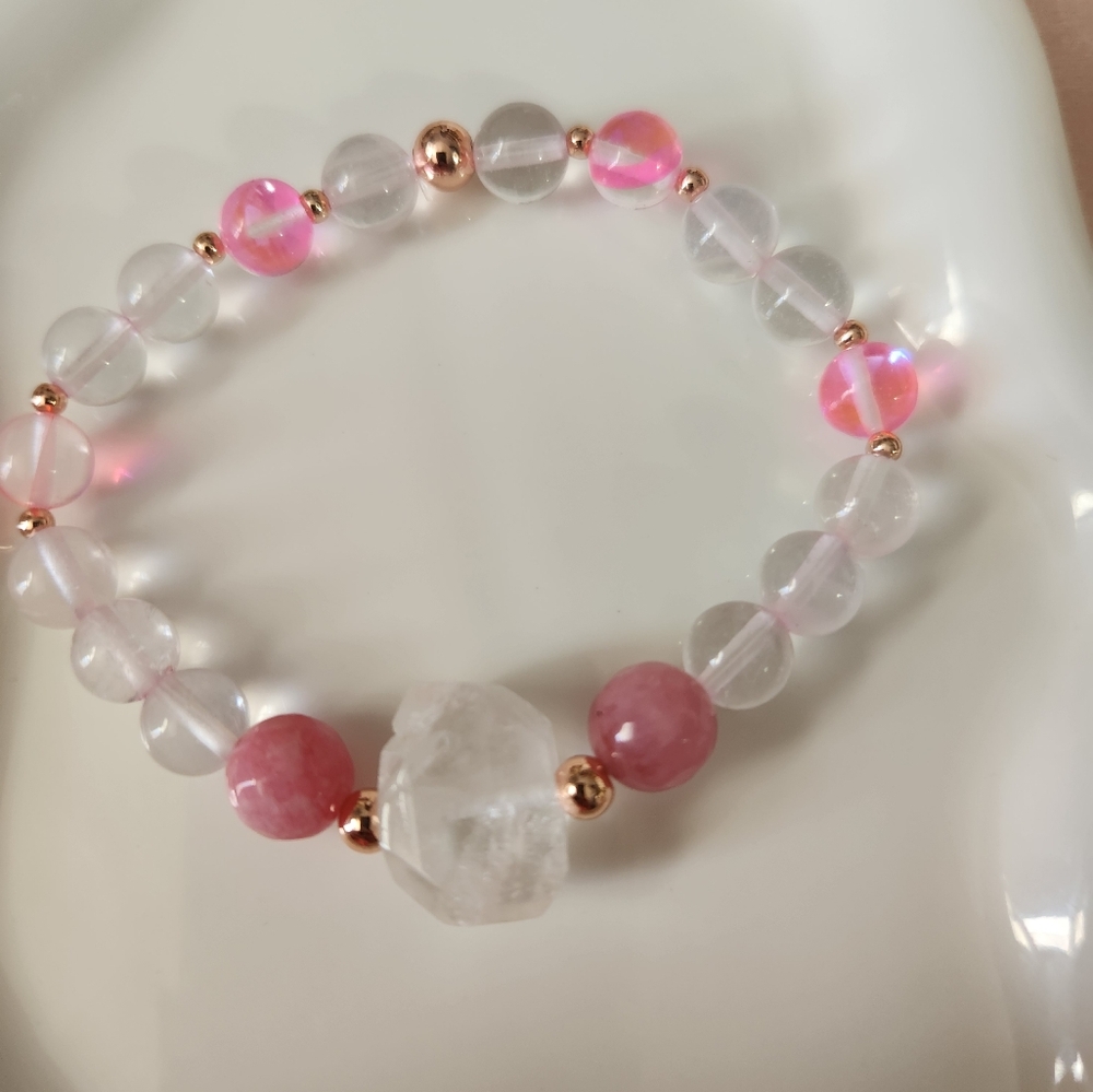 Handmade Rose Gold Natural Stone Bracelet